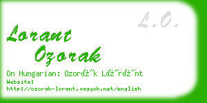 lorant ozorak business card